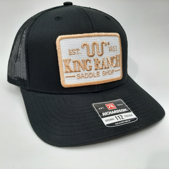 King Ranch Richardson 112 Trucker Mesh Snapback Hat Cap Black Embroidered Patch - Picture 3 of 4